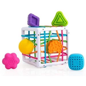 Fat Brain Toys F251 Fat Brain InnyBin kinderen kleuterschool vormsorteerder bouwsets vroege ontwikkeling speelgoed voor baby's vanaf 18 maanden, meerkleurig