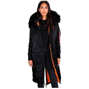 ALPHA INDUSTRIES Long Fishtail WMN Damesjas, zwart.