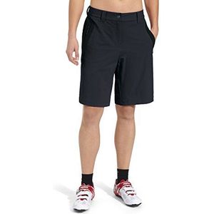 GONSO Fietsbroek voor dames van 90% polyamide, 10% elastaan met gevoerde binnenbroek, wielershort, vuilafstotend en waterafstotend, vormvast, zwart.