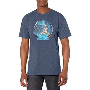 STAR WARS Victory Graphic Vintage T-shirt voor heren, marineblauw gemêleerd, S, marineblauw gemêleerd
