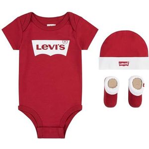 Levi's Kids Classic Batwing kinderhoed, bodysuit, bootie, set van 3 stuks, Ml0019, footies voor baby's en peuters, baby jongens