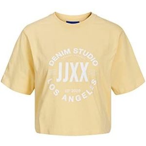 Jack & Jones Jjxx Jxbrook Ss Relaxed Vint Tee Sn T-shirt voor dames, Zonlicht/Print: Denim Studio