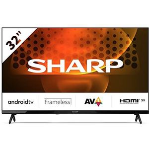 SHARP 32FH6EA HD Ready Android TV zonder frame 80 cm (32 inch), 3x HDMI, 2x USB, Dolby Digital, Active Motion 400