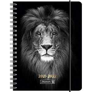 BRUNNEN 1071855062 Schoolagenda 2021/2022 (18 maanden) ""Leeuw"" 2 pagina's = 1 week, blad 12 x 16 cm, DIN A6, omslag PP