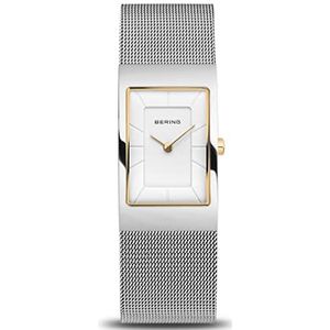BERING Dameshorloge analoog kwarts klassieke collectie horloge met armband van roestvrij staal en saffierglas 10222-010-S, zilver., Armband