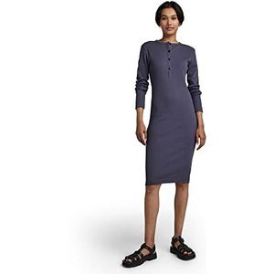 G-STAR RAW henley dames casual jurk 1, paars (Dk Grape D289-800)