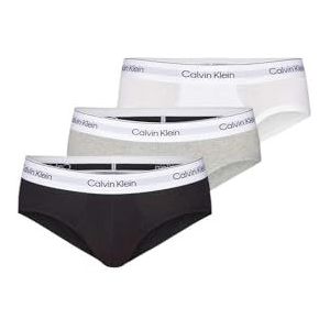 Calvin Klein Slip de hanche pour homme, Multicolore (gris chiné, blanc, noir), XL