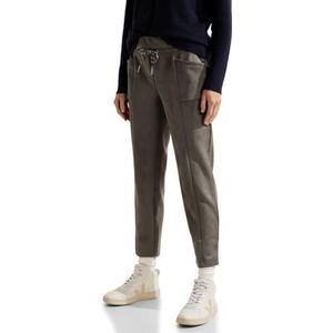 Cecil B376942 Joggingbroek voor dames van kunstleer, Sportieve taupe