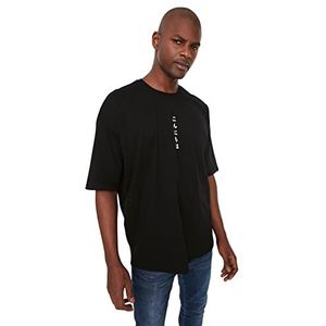 Trendyol Homme Plus Size Oversize Basic Crew Neck Knit T-Shirt, Noir, S