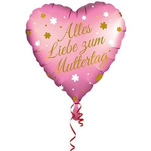 Amscan Alles Liebe zum Moederdag folieballon standaard hart folieballon grootte 43 cm volume 13 l heliumballon 4008601