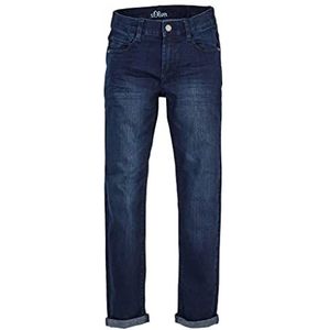 s.Oliver Regular fit jongens: slim washed jeans, Donkerblauw stretch.