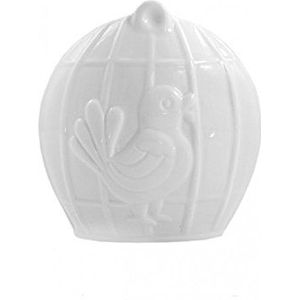 la Porcellana Leopoldina vogelkooi-luchtbevochtiger in de vorm van een vogelkooi, geschenkdoos van porselein, wit, 18 x 18 x 5 cm