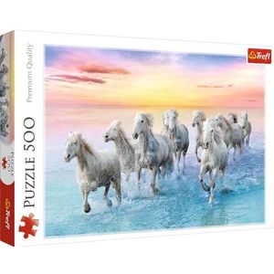 Puzzel Galopperende Witte Paarden (500 Stukjes) - Trefl