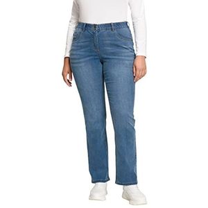 Ulla Popken jeans, straight mandy dames, Denim blauw