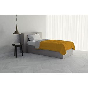 Italian Bed Linen Zomerdekbed voor tweepersoonsbed, 150 x 200 cm, Ocra/Grigio Chiaro