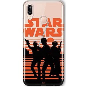 Originele en officiële Star Wars Star Wars hoes voor Huawei P20 Lite - 100% passend aan de vorm van de smartphone - gedeeltelijk transparante siliconen hoes
