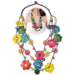 Lange Boheemse kleurrijke ketting kokosnoot ketting etnische Boheemse hanger veelkleurige lange ketting strand mode sieraden hanger bedel voor dames en meisjes 1 stuk, /, /, Parel