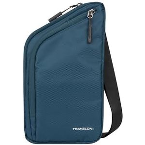 Travelon unisex schoudertas, blauwgroen pauw, One Size, modern