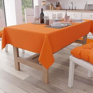 PETTI Artigiani Italiani - Rechthoekig tafelkleed, elegant tafelkleed, effen katoenen tafelkleed, keukentafelkleed, oranje tafelkleed, 6-zits (140 x 180 cm), 100% Made in Italy