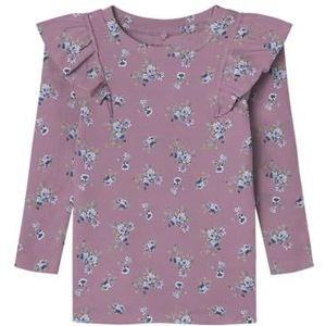 NAME IT Nmfrline Ls Xsl Top T-shirt met lange mouwen voor meisjes (1 stuk), Paarse Orchidee