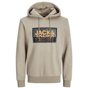 JACK & JONES Jcologan Ss24 Sweatshirt met capuchon met print voor heren, Vaatwasserbestendig.