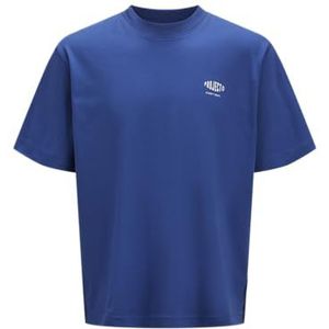 Jack & Jones Jcoconcrete Globe Tee Ss Crew Neck, Beaucoup Blue, M