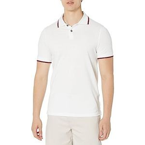 Armani Exchange Poloshirt voor heren met dubbele strepen, Wit.