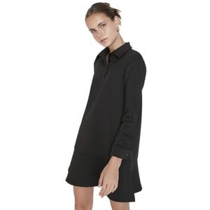 Trendyol Mini robe en tricot à ourlet à volants pour femme, Noir, M