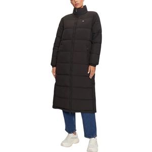 Tommy Jeans Maxi Essential Puffer Donsjas voor dames, knielang, zwart, L, zwart.