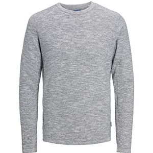 Jack & Jones Jorcrayon Knit Crew Neck Gebreide trui voor heren, Marineblauw Details: Cloud Dancer.