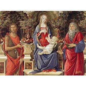 Sandro Botticelli Madonna With Saints Cropped XL-poster (8 secties), motief: zand