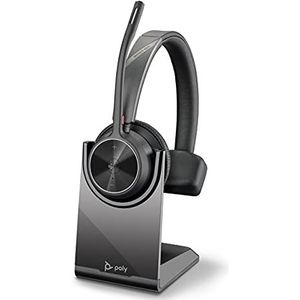 Poly – draadloze Voyager 4310 UC-headset met laadstation (Plantronics) – één oor headset – USB-C-Bluetooth-adapter – compatibel met teams (gecertificeerd), zoom en meer