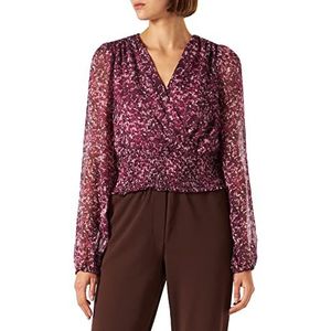 PIECES Pcnavi Ls Top Bc Chemisier pour femme, Rose violet/Aop : graphique, XS