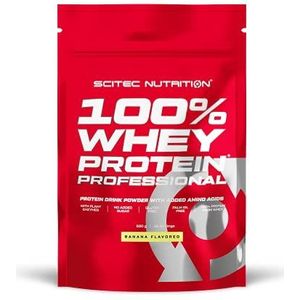 Scitec Nutrition 100% Whey Protein Professional met belangrijke aminozuren en spijsverteringsenzymen, glutenvrij, 500 g, banaan