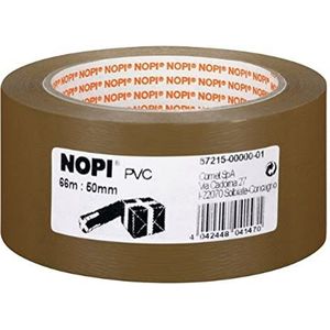 NOPI Verpakkingstape, 66 m x 50 mm, bruin, 3 stuks
