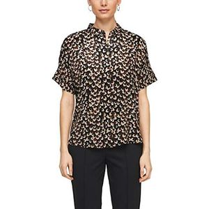 s.Oliver BLACK LABEL Dames viscose blouse met allover-print, Black Aop