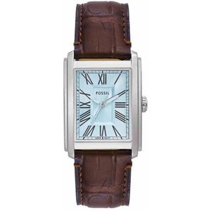 Fossil - Horloge - Roestvrijstaal - Leren Band - Mineraalglas - 5ATM