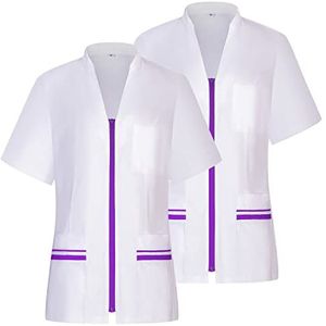 MISEMIYA Set van 2 gezondheidsoverhemden voor dames Mz-2-712 Professioneel Utility T-shirt voor dames (2 stuks), Lila 21