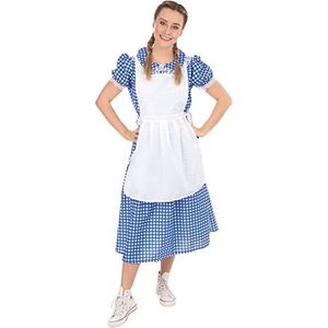 Bristol Novelty - Country Girl Small Costumes, meisjes, AF173S, blauw/wit, 8-10