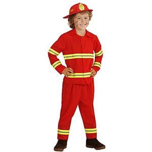 Widmann - Brandweerman kinderkostuum, uniform, brandweeroutfit, carnavalskostuum, carnaval
