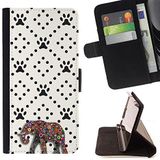 BeanShells [ Microsoft Lumia 850 Case [ Flip Cover Leather Wallet ] - African Elephant Dog Paw