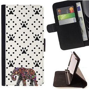 BeanShells [ Microsoft Lumia 850 Case [ Flip Cover Leather Wallet ] - African Elephant Dog Paw