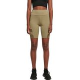 Urban Classics Dames High Waist Tech Mesh Cycle Shorts Yoga Dames, Khaki (stad)