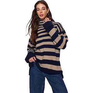 Trendyol Oversized basic trui met rolkraag voor dames (1 stuk), Navy Blauw