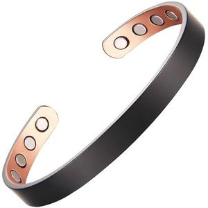 MagEnergy Koperen armband voor dames en heren, 99,9% puur koper, verstelbaar, met 8 magneten, Koper