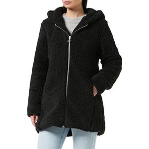 Urban Classics Oversized sherpa-jas voor dames, zwart.