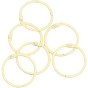 Craftelier - 6 stuks metalen ringen voor boekbinders, ideaal voor scrapbooking, knutselwerk, ringen voor albums, notitieboeken, planner of afsprakenplanners, afmetingen Ø 30 mm, pastelgeel