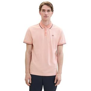 TOM TAILOR Polo pour homme, 35650 - Coral Rose Twotone, XL
