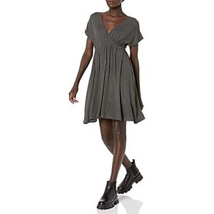 Amazon Essentials Dames surplice jurk (verkrijgbaar in grote maten), antraciet gemêleerd, XL