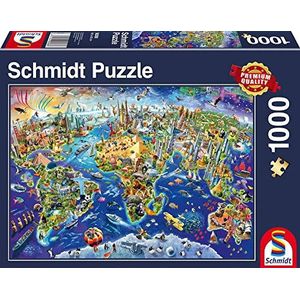Schmidt Spiele 58288, Ontdek de wereld, puzzel 1000 stukjes